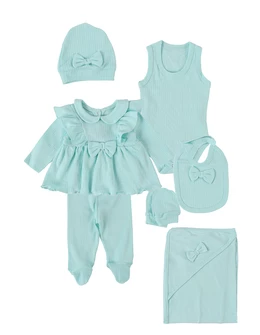 Set 7 piese pentru bebelusi, model verde