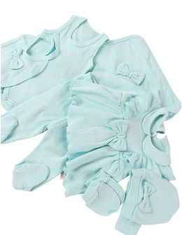 Set 7 piese pentru bebelusi, model verde