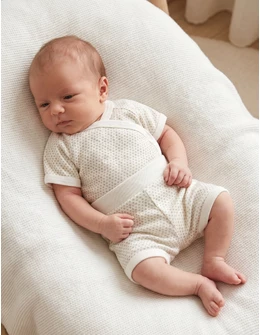Set baby-summer 2 piese ecru-buline bej