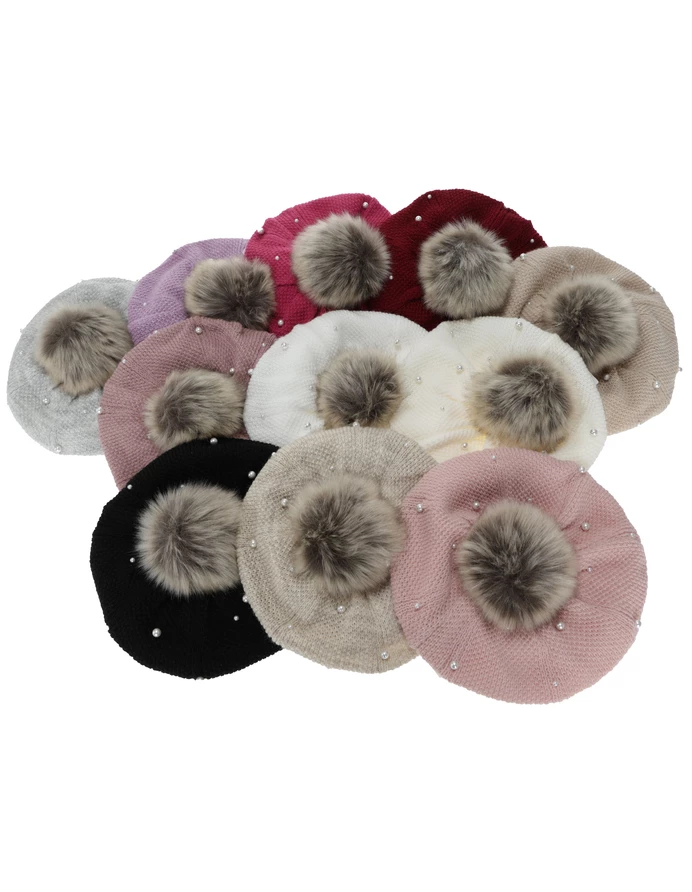 Set bareta cu fular circular Jeanette bej picture - 4