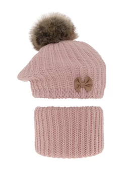 Set bareta cu fular circular Polinezja roz prafuit