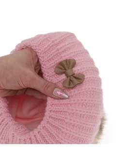 Set bareta cu fular circular Polinezja roz prafuit