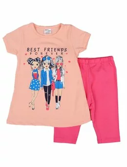 Set best friends coral-ciclam 104 (3-4 ani)