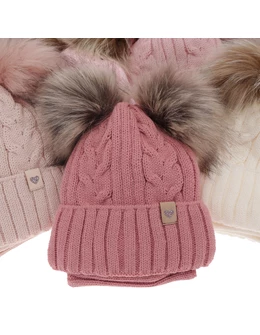 Set caciula cu burlan Amala mov