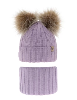 Set caciula cu burlan Amala mov