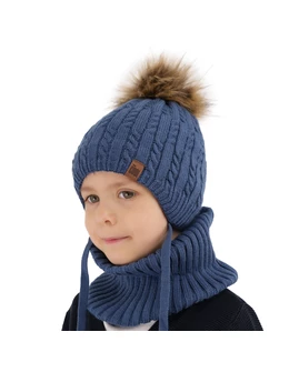 Set caciula cu burlan Indigo albastru