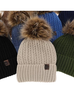 Set caciula cu burlan Lars maro