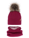 Set caciula cu burlan MERINOS Mirabel burgundy picture - 1