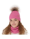 Set caciula cu burlan MERINOS Mirabel burgundy picture - 2
