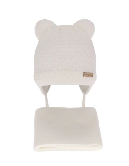 Set caciula cu fular Franki alb