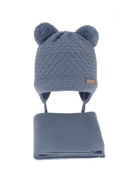 Set caciula cu fular Franki albastru