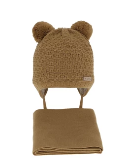 Set caciula cu fular Franki maro