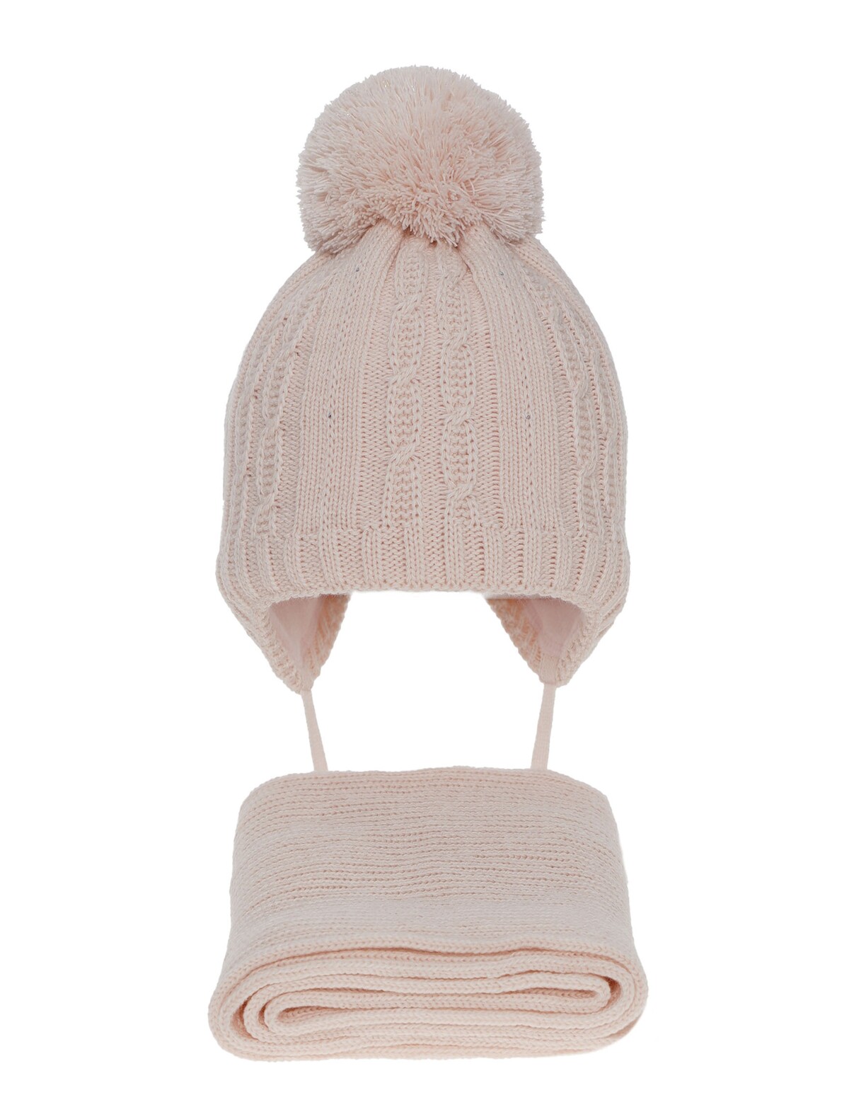 Set caciula cu fular Candy corai