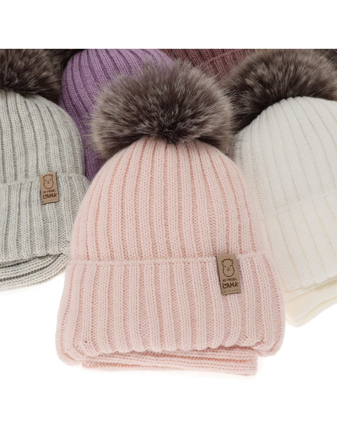 Set caciula cu fular circular Abigail corai deschis picture - 2