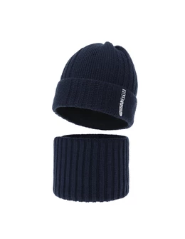 Set caciula cu fular circular Balaton bleumarin