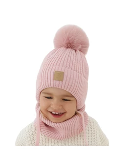 Set caciula cu fular circular Betty ecru