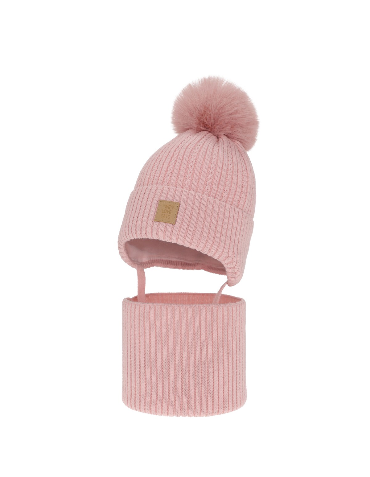 Set caciula cu fular circular Betty roz 1
