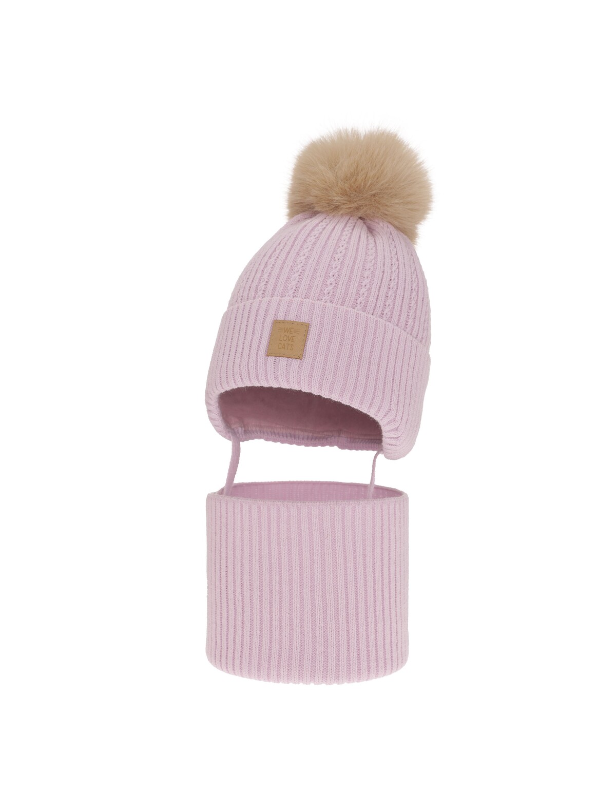 Set caciula cu fular circular Betty roz