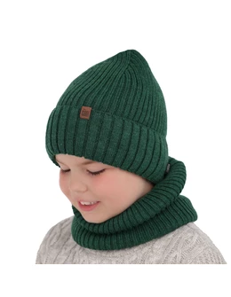 Set caciula cu fular circular Merinos Metis bej