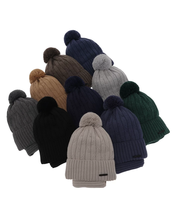 Set caciula cu fular circular Merinos Talar negru picture - 4