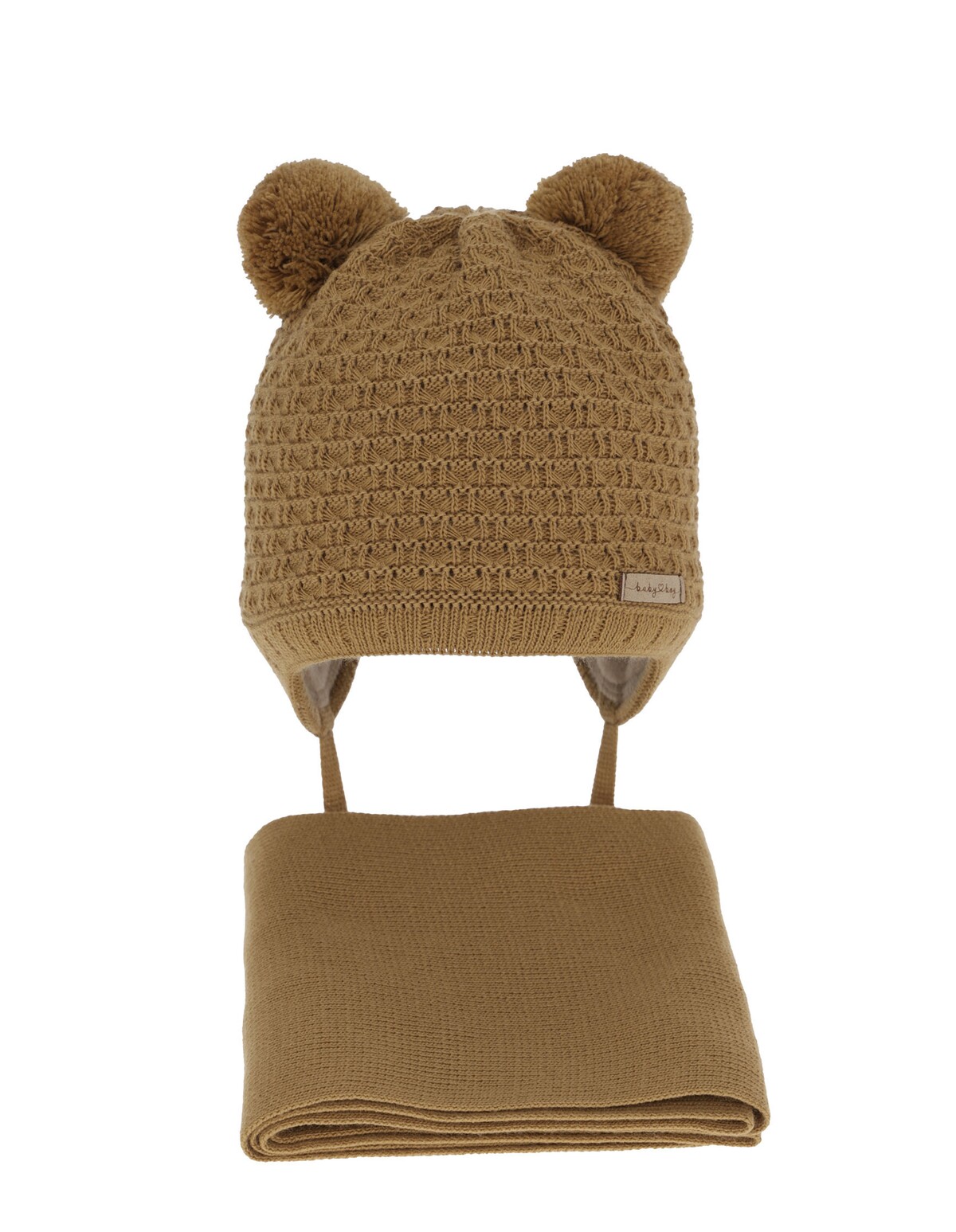 Set caciula cu fular Franki maro