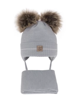 Set caciula cu fular Melon albastru deschis