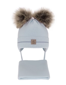 Set caciula cu fular Melon blue