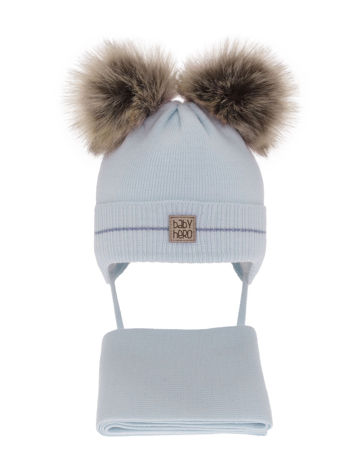 Set caciula cu fular Melon blue