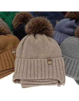 Set caciula cufular circular Kalen bleumarin