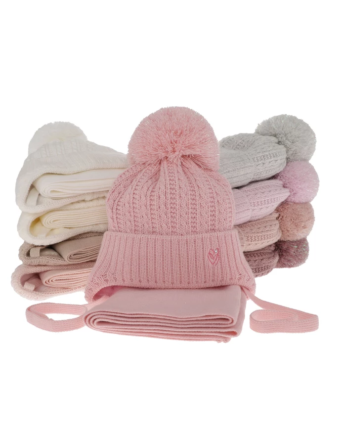 Set caciulita cu fular Marisa roz picture - 2