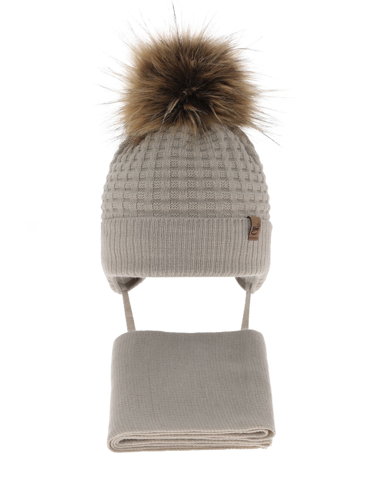 Set caciulita cu fular Salam bej