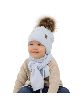 Set caciulita cu fular Salam ecru