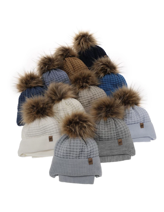 Set caciulita cu fular Salam ecru picture - 3