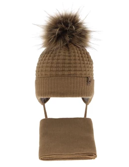 Set caciulita cu fular Salam maro