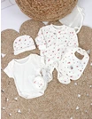 Set cadou 5 piese, imprimeu floricele, alb picture - 4