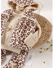 Set catifelat, 3 piese cu vesta Leopard, bej picture - 2