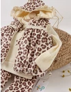 Set catifelat, 3 piese cu vesta Leopard, crem picture - 2