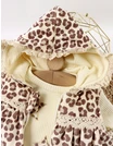 Set catifelat, 3 piese cu vesta Leopard, crem picture - 3