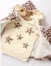 Set catifelat, 3 piese cu vesta Leopard, crem picture - 4