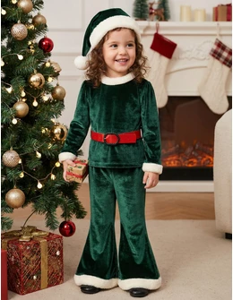 Set catifelat 3 piese Daiana verde