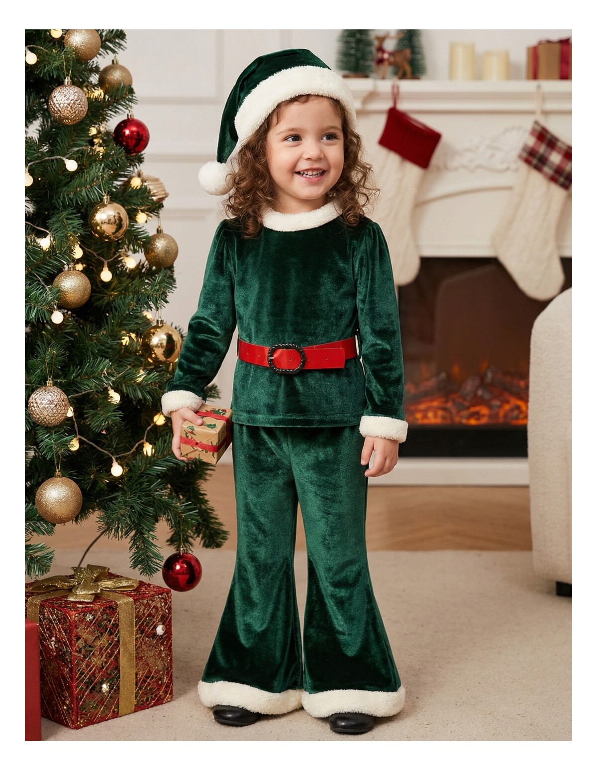 Set catifelat 3 piese Daiana verde