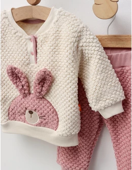 Set cocolino iepuras fetita roz inchis