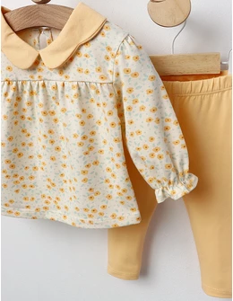 Set Daria floricele model galben