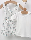 Set de vara, salopeta+tricou, alb-verde picture - 3