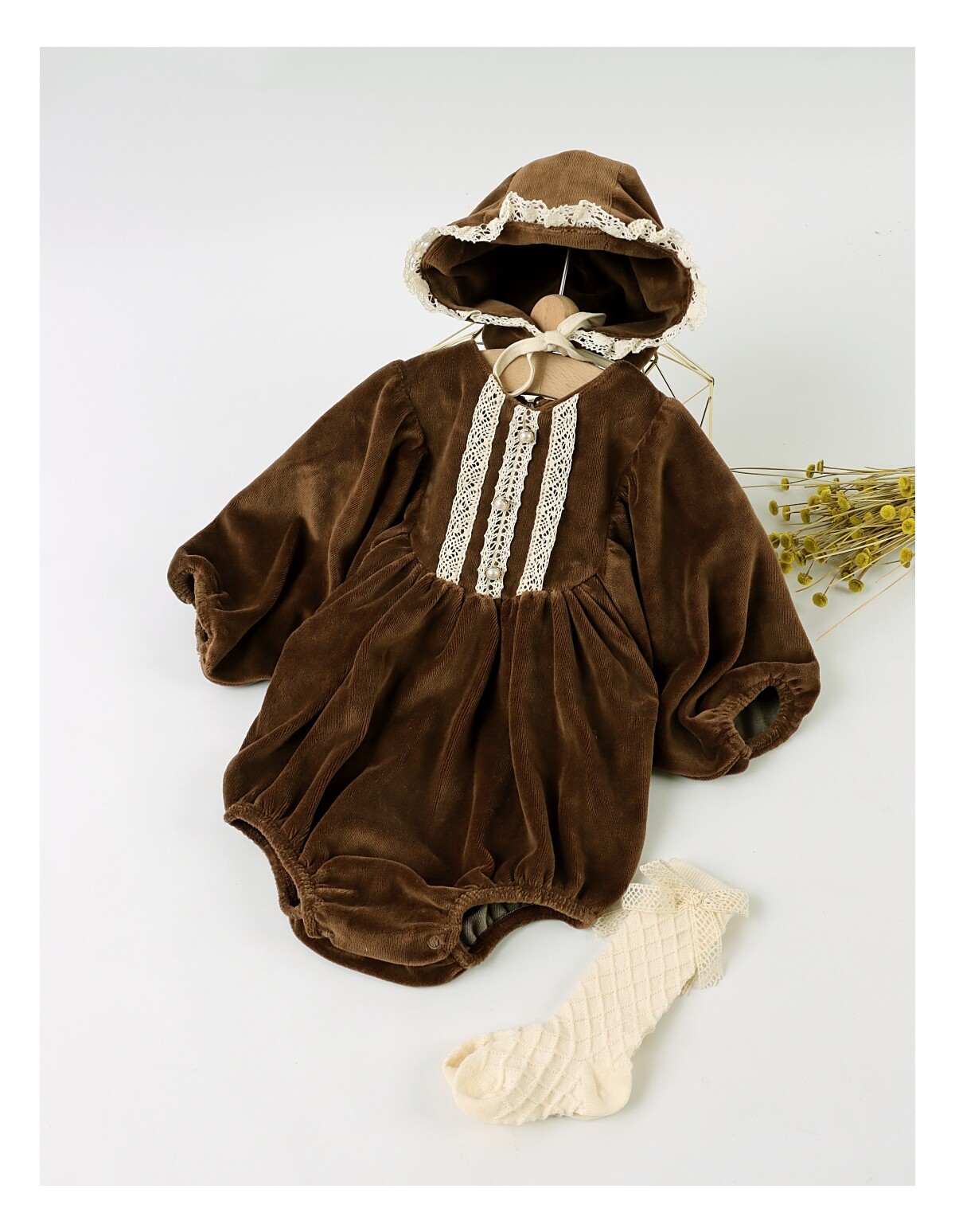 Set elegant catifelat premium, Josephine, maro