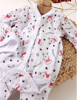 Set greieras bebelusi Absorba Rabbit, alb-rosu