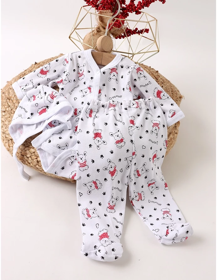 Set greieras bebelusi Absorba Rabbit, alb-rosu picture - 3