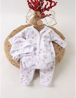 Set greieras bebelusi Baby-Smile, alb-rosu