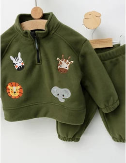 Set gros polar animale, verde