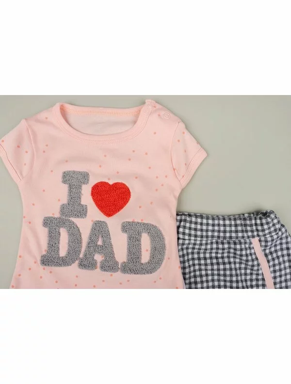 Set I love DAD 2 piese coral